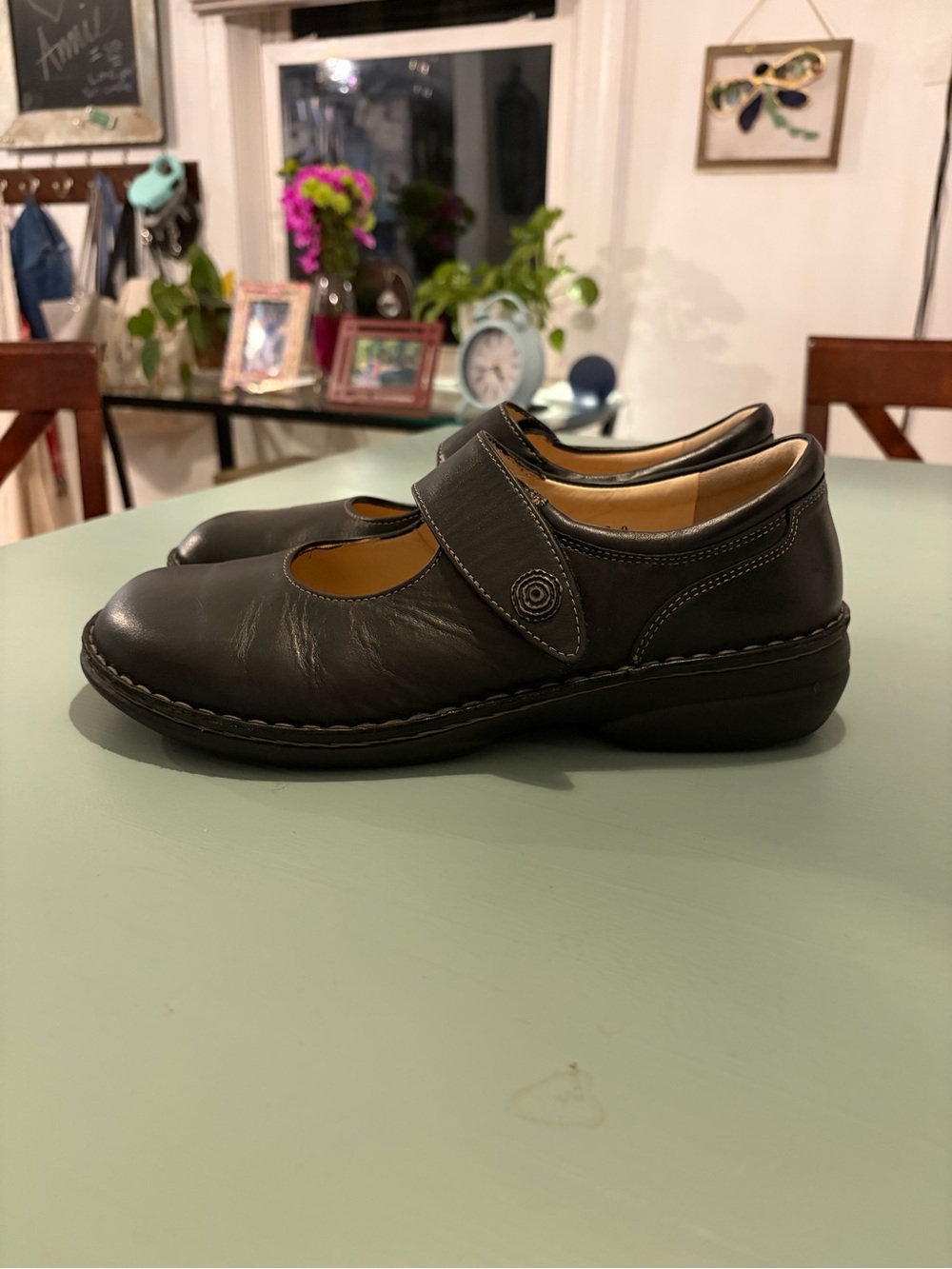 Finn Comfort Women’s 42 Black Leather Mary Jane Comfort Walking Shoes Germany